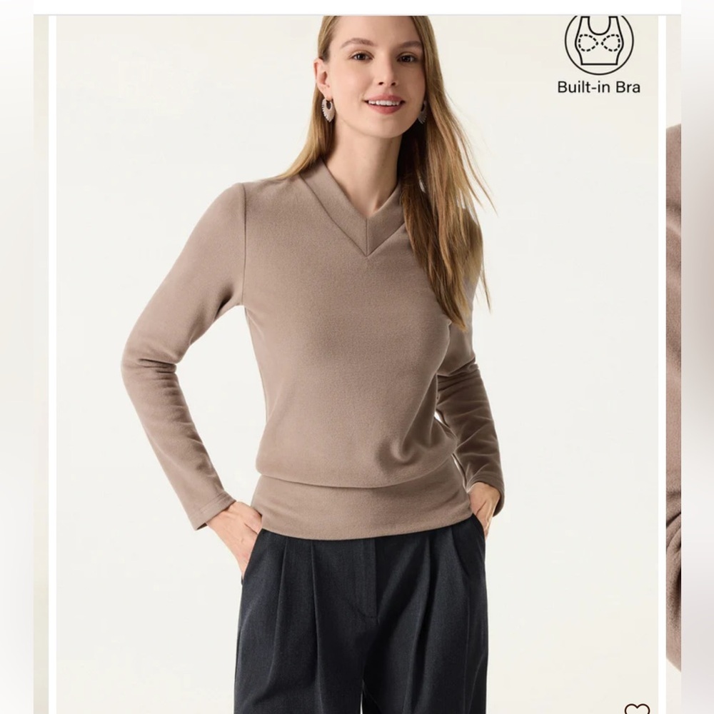 OGL MaxWarm Bottom Banded V Neck long sleeve Top size L Large - Picture 8 of 10